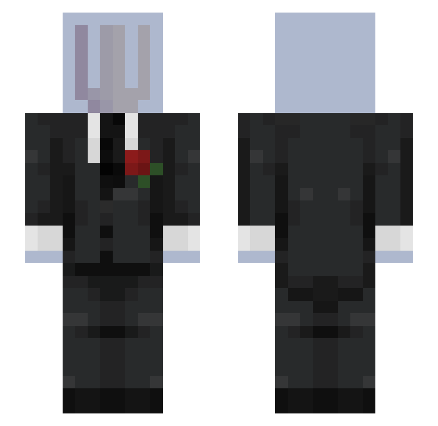 Swurf Minecraft skin, front and back view