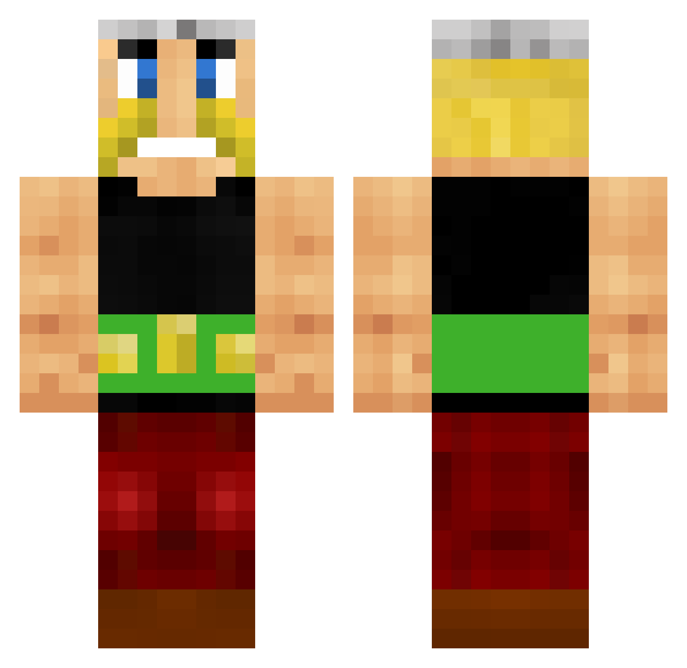 VirreViking Minecraft skin, front and back view