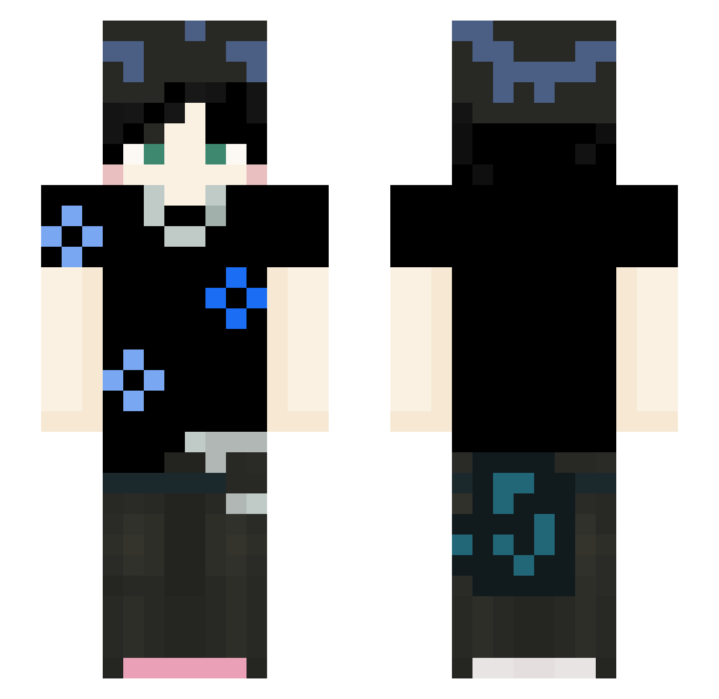 SYLWMIK Minecraft skin, front and back view