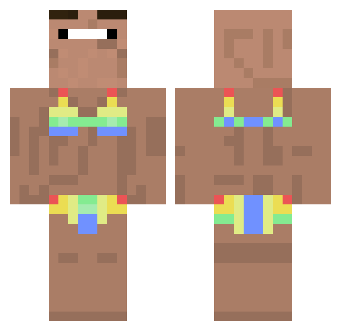 Kinn_Bart Minecraft skin, front and back view