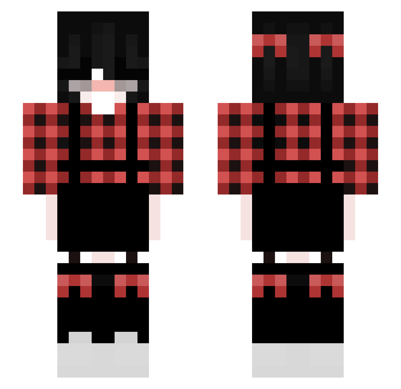 TooYogur Minecraft skin, front and back view