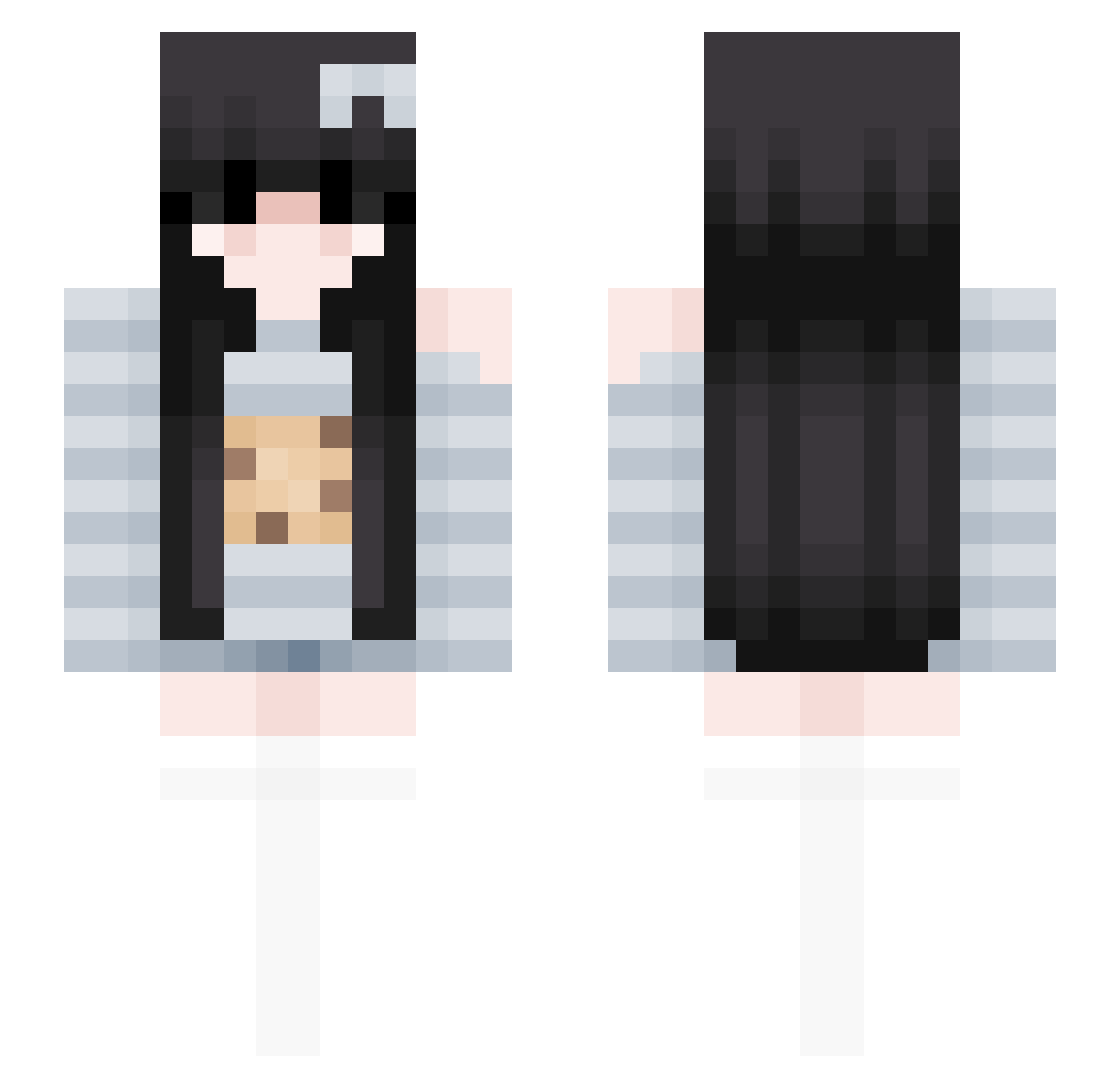 ameeelia Minecraft skin, front and back view