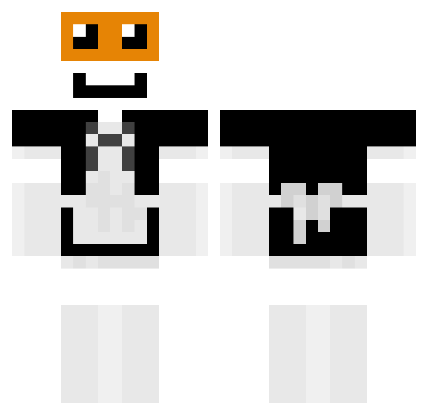 Sherlock77 Minecraft skin, front and back view