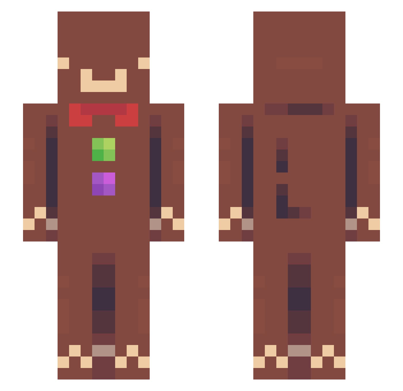 gaymuffinman Minecraft skin, front and back view
