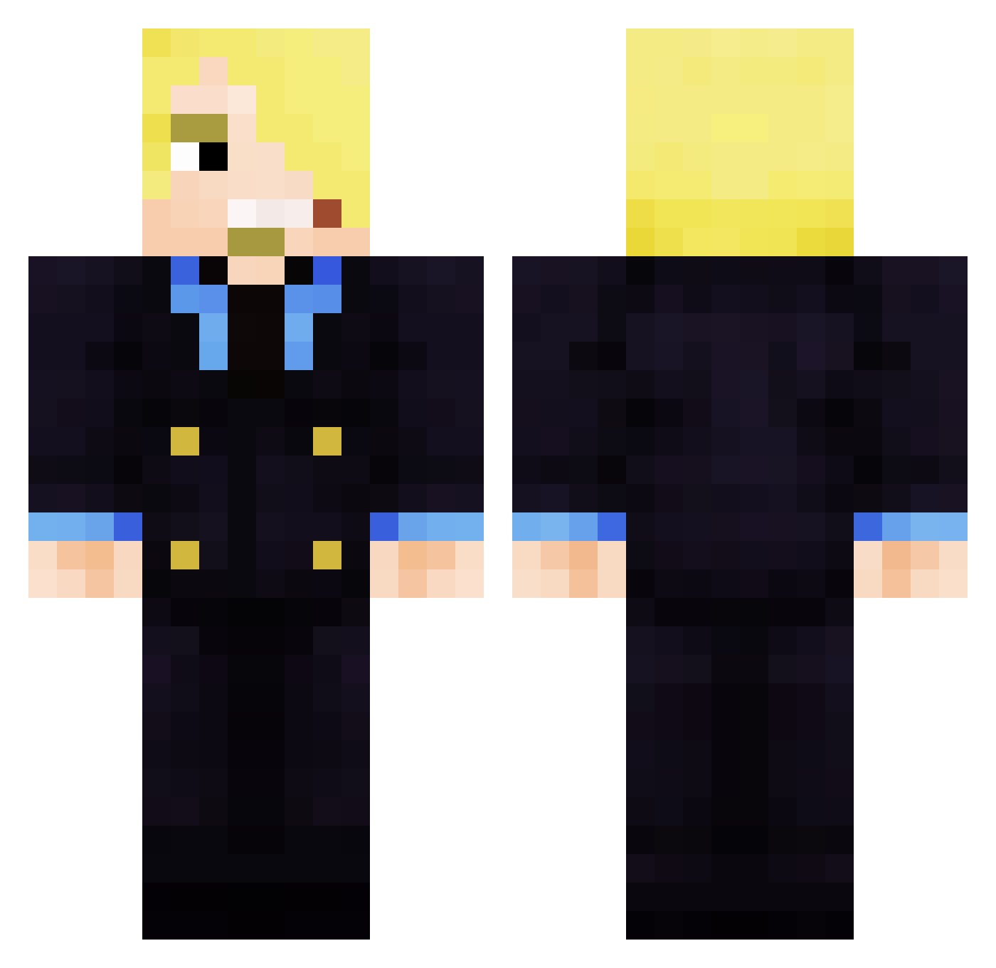 ItsDopamine Minecraft skin, front and back view