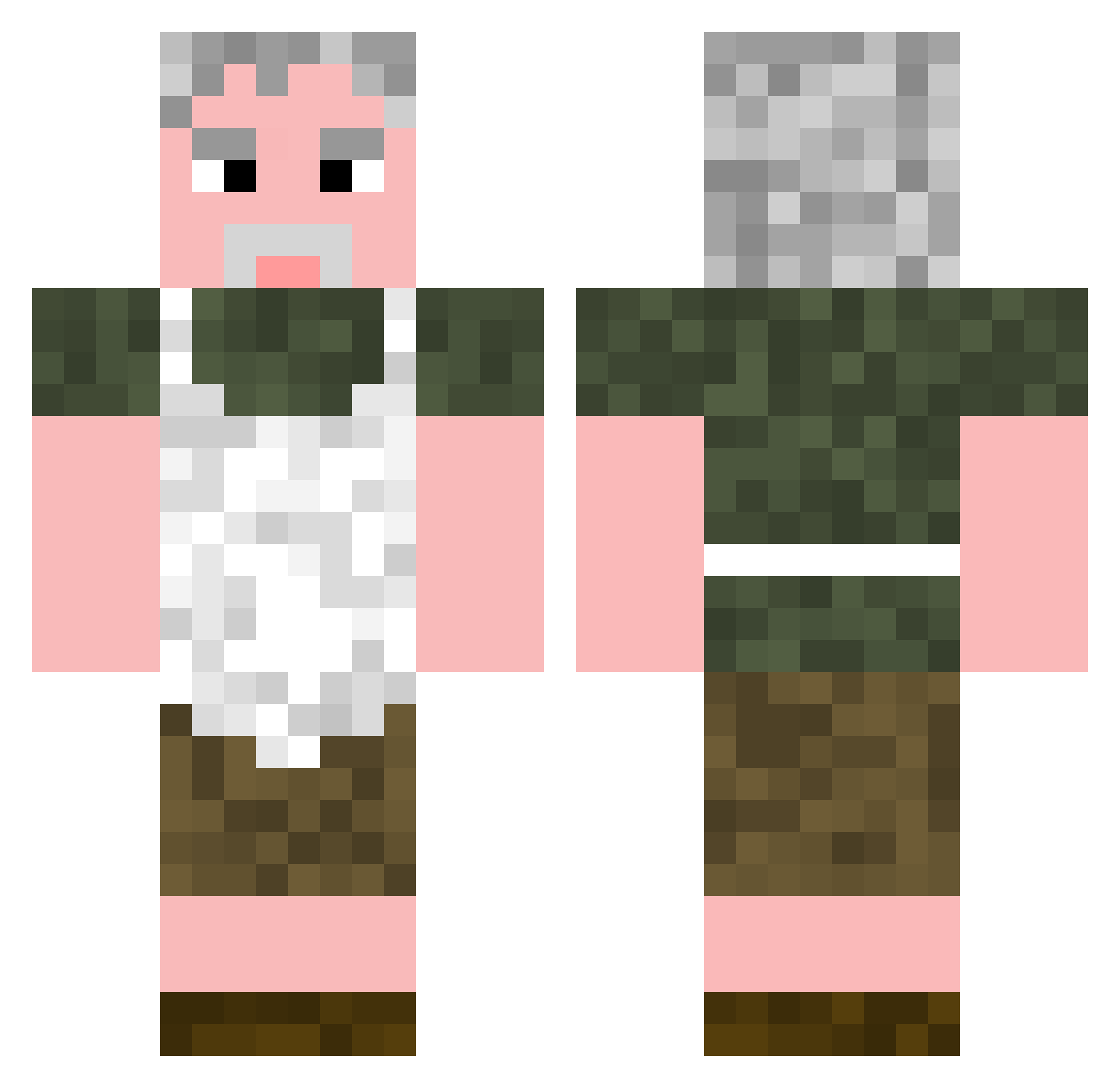 AustinTheSilver Minecraft skin, front and back view