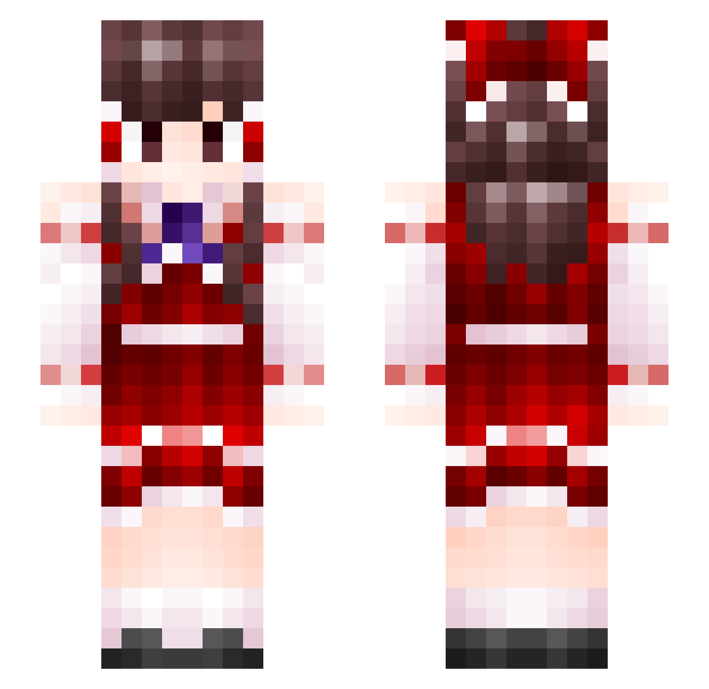 MX_XHL Minecraft skin, front and back view