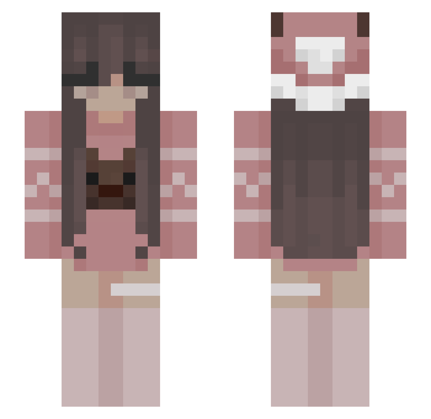 rowree Minecraft skin, front and back view