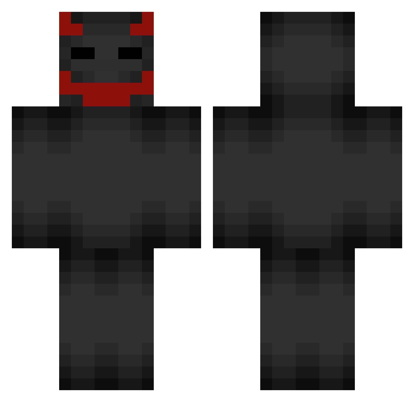 XfireR3D Minecraft skin, front and back view