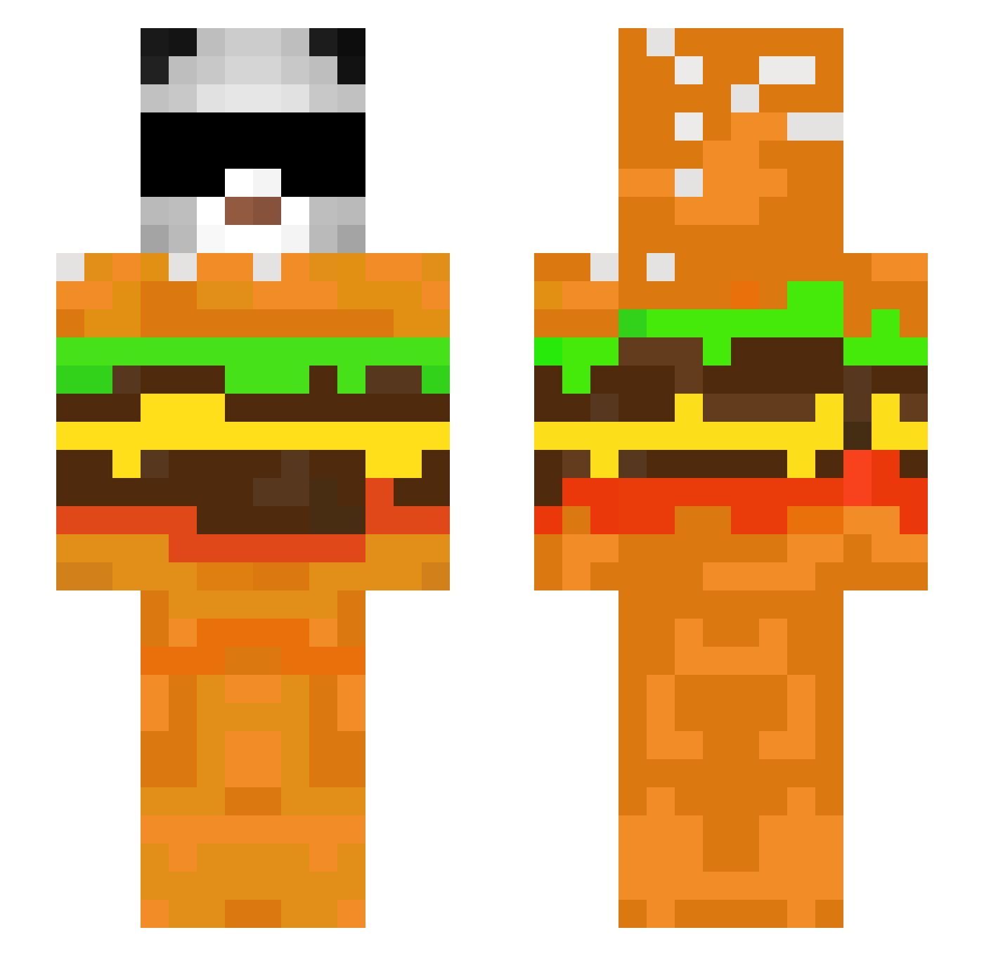 szponowy Minecraft skin, front and back view