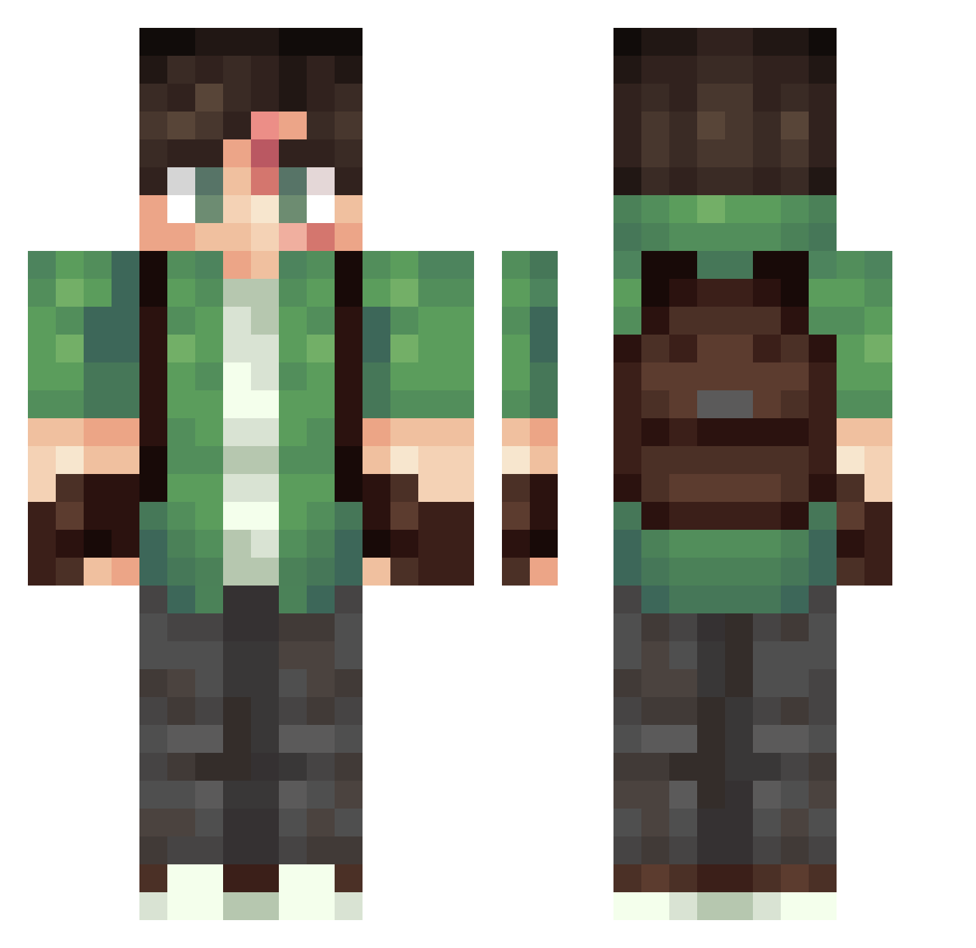 Whiteerr Minecraft skin, front and back view