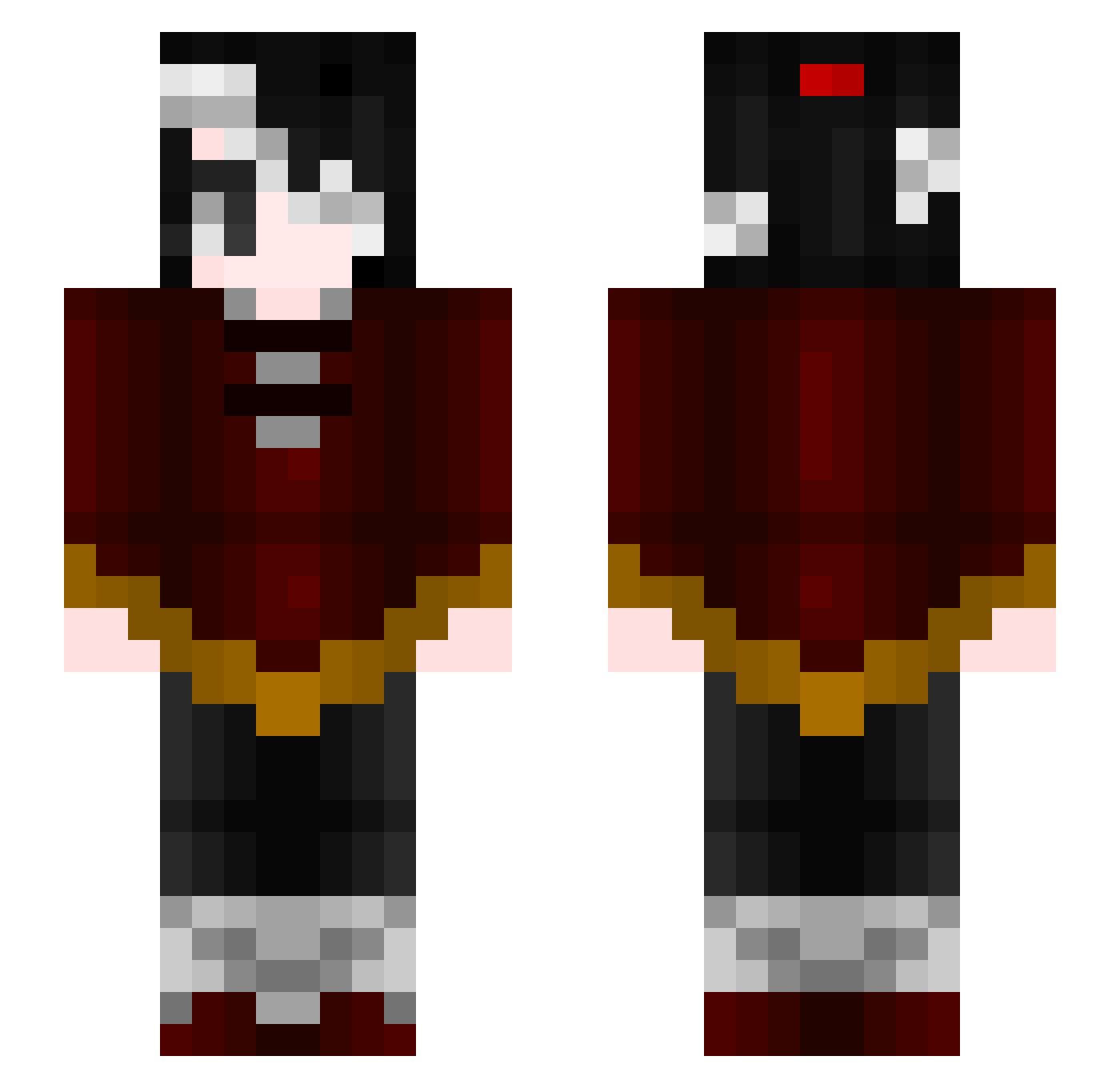Swvy Minecraft skin, front and back view