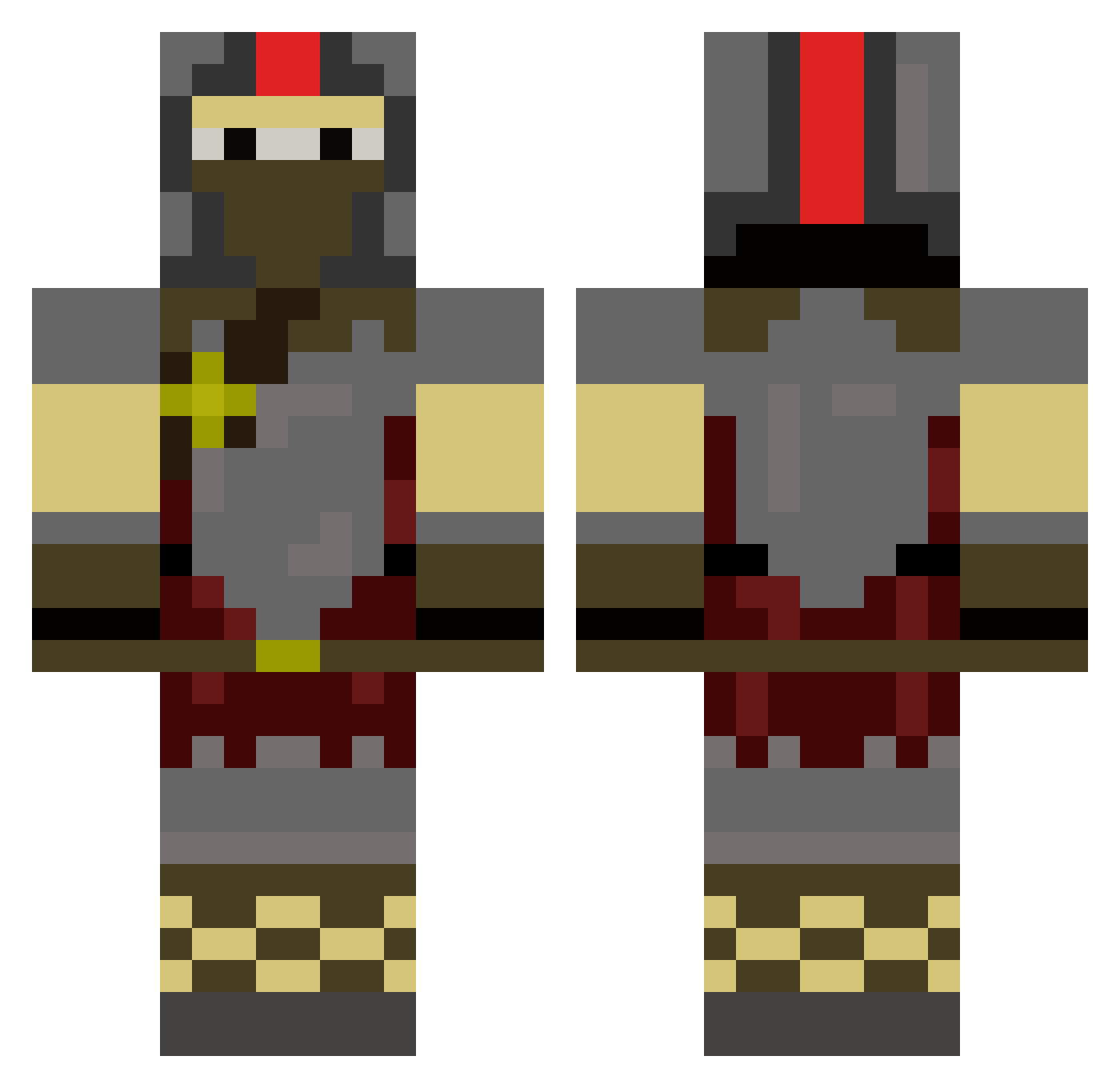 Rragavl Minecraft skin, front and back view