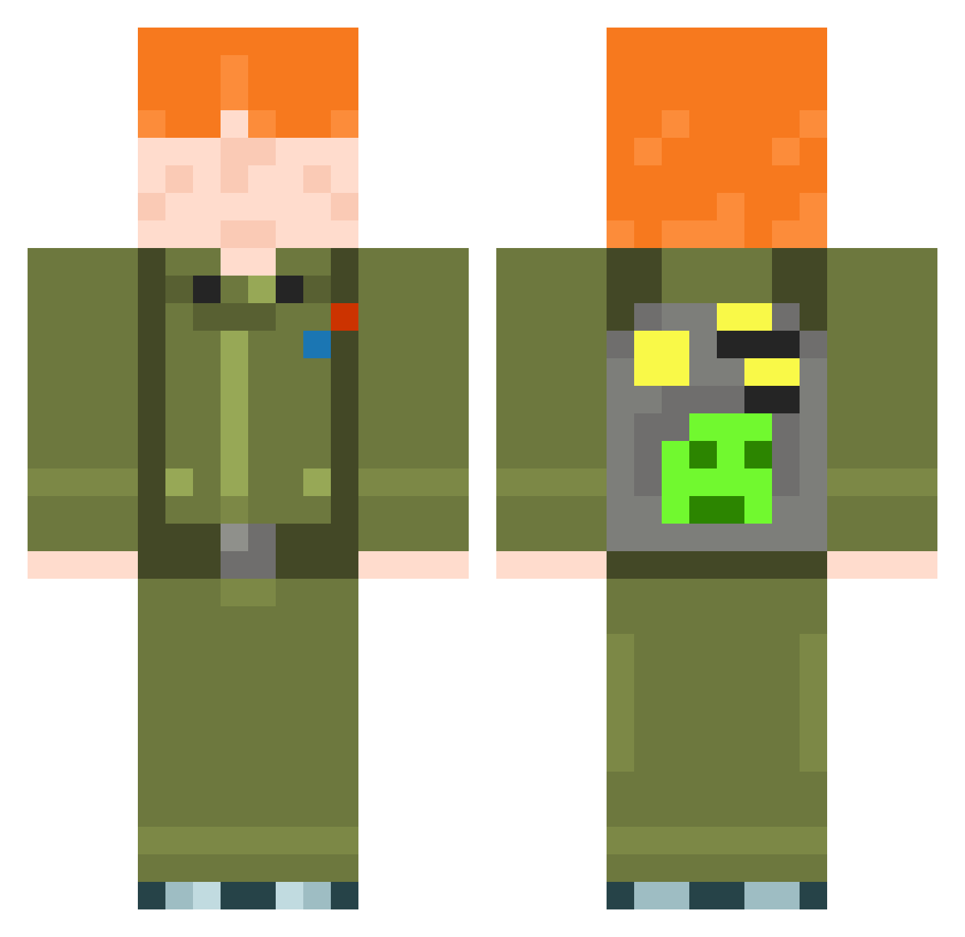 unaffiliated Minecraft skin, front and back view