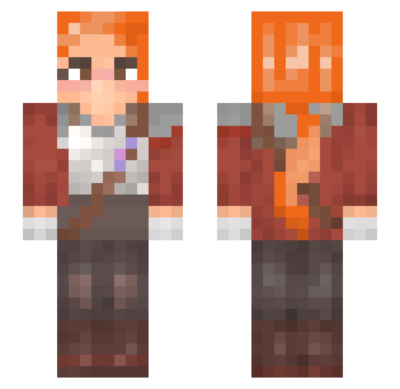 Fon_Mitte Minecraft skin, front and back view