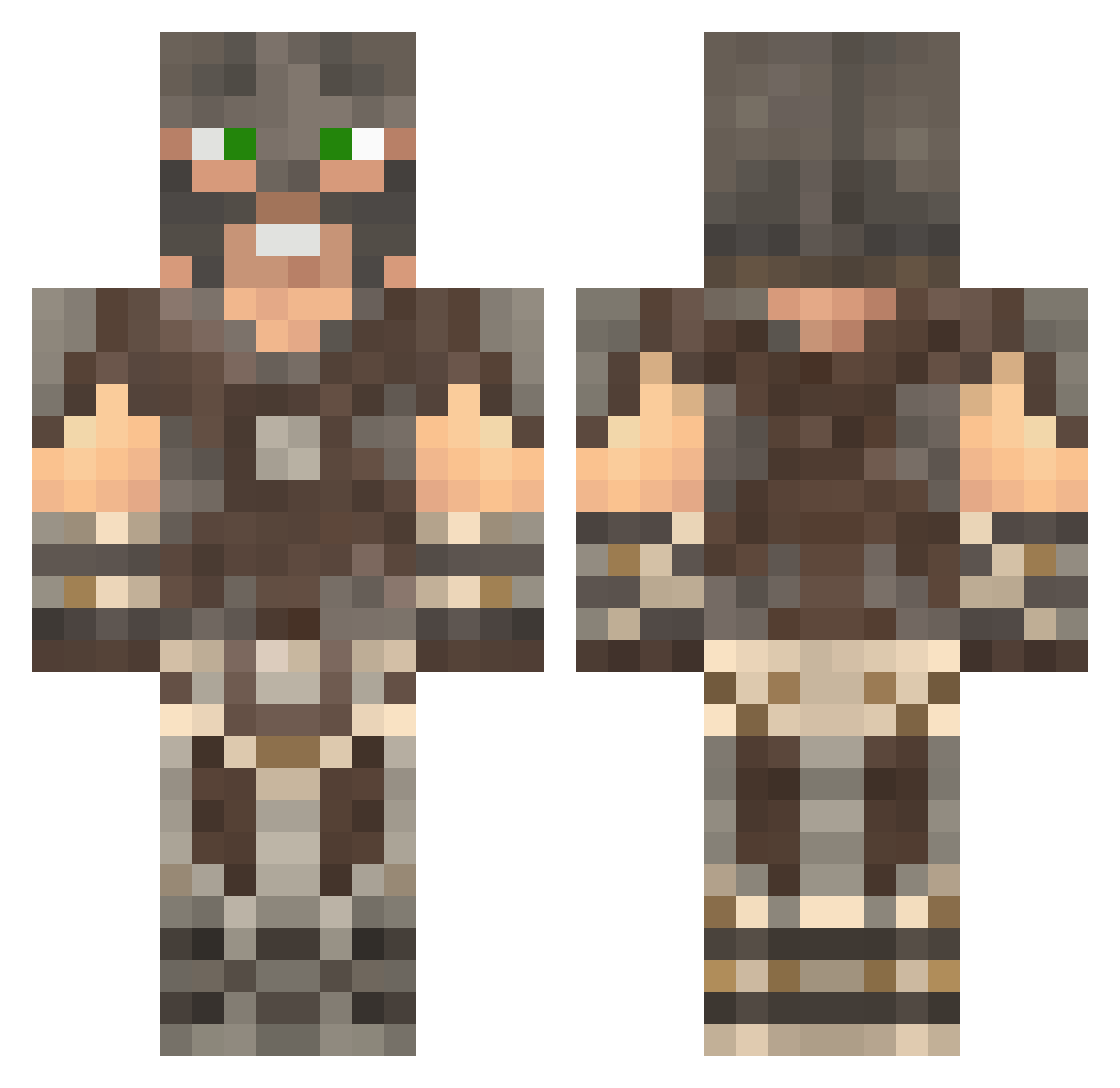 Rxmii3 Minecraft skin, front and back view
