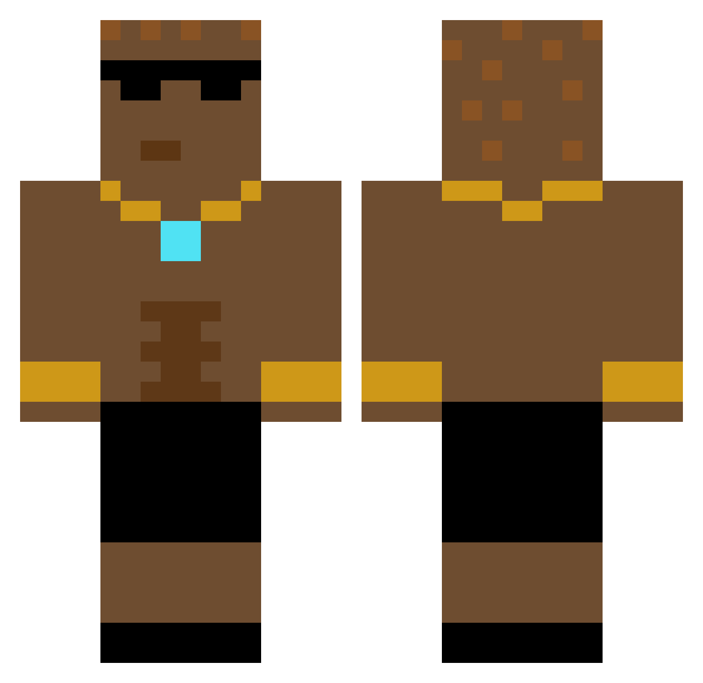 Vowel Minecraft skin, front and back view