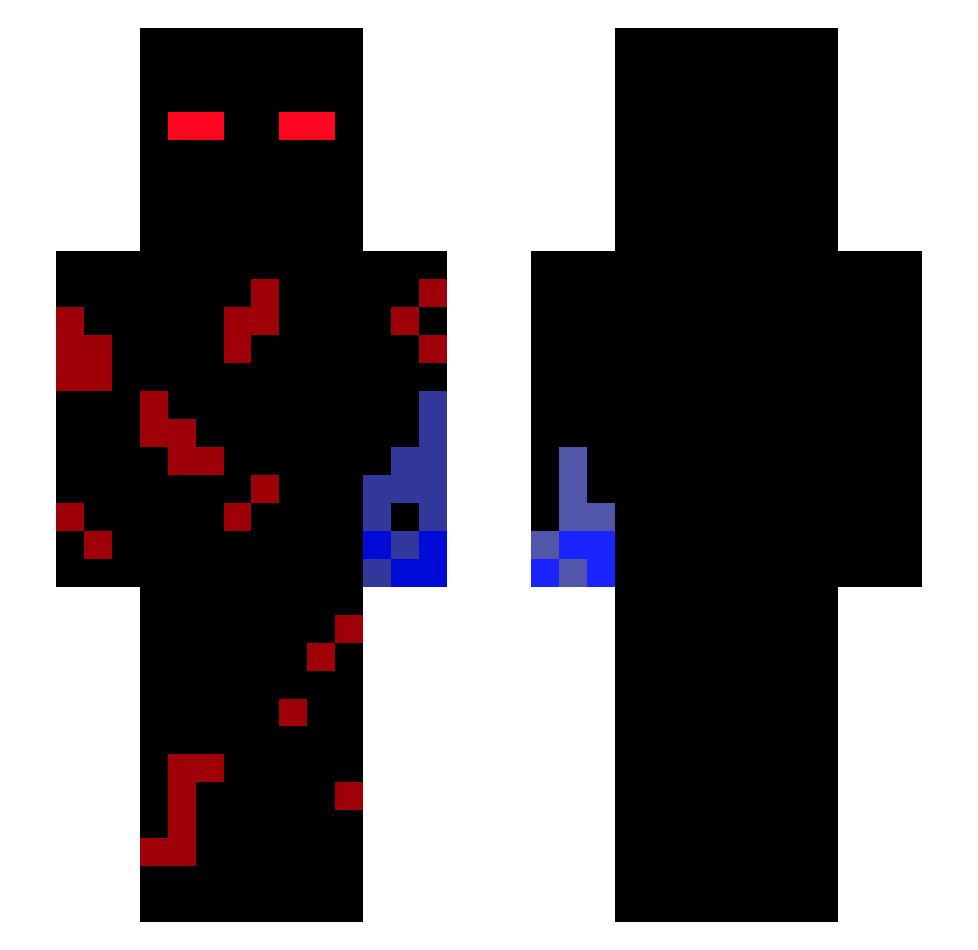 POP1000 Minecraft skin, front and back view