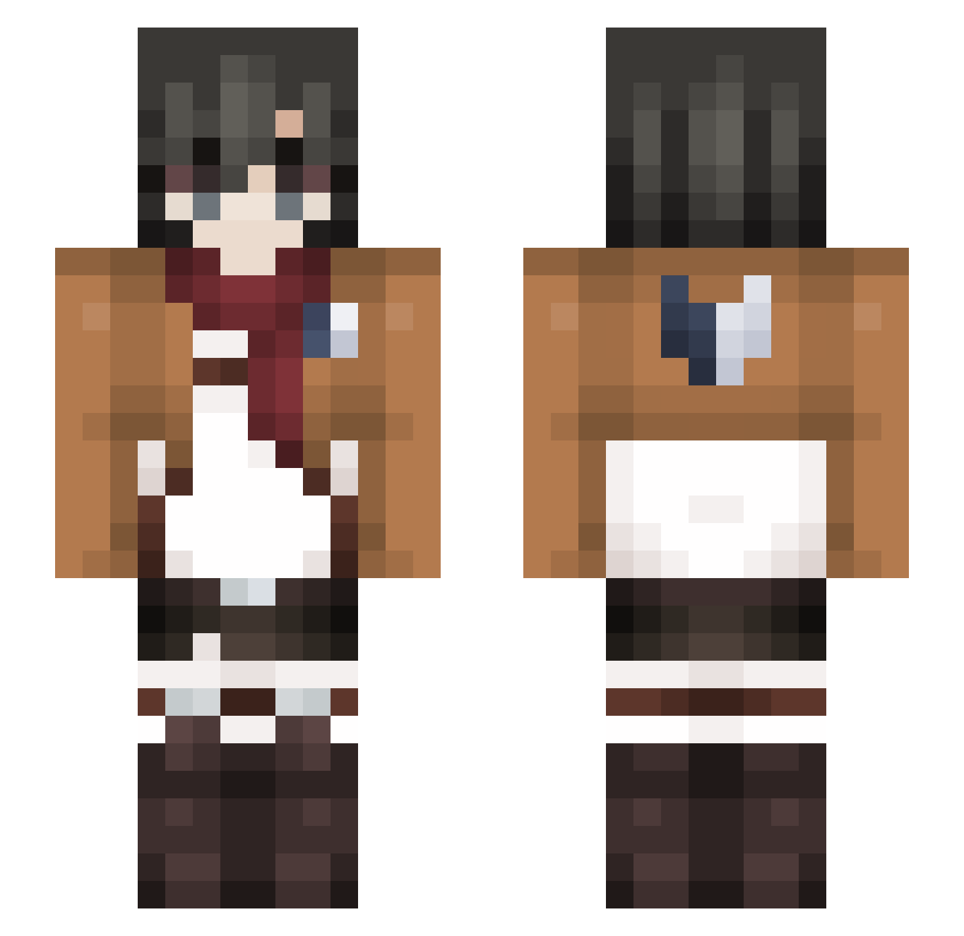 bmacon Minecraft skin, front and back view