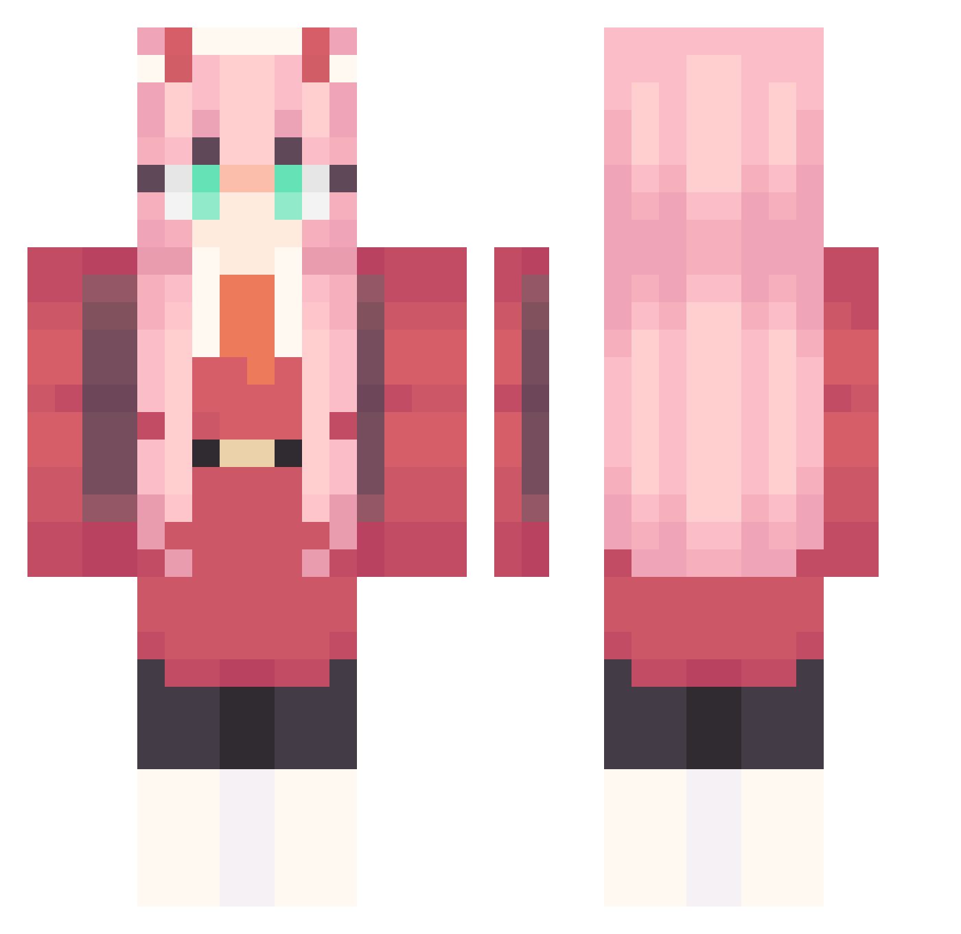bobdabluepengiun Minecraft skin, front and back view