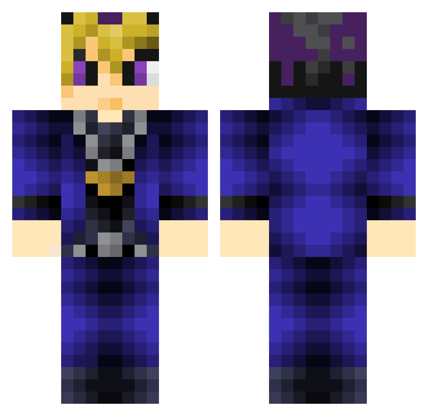 DiliSamu Minecraft skin, front and back view