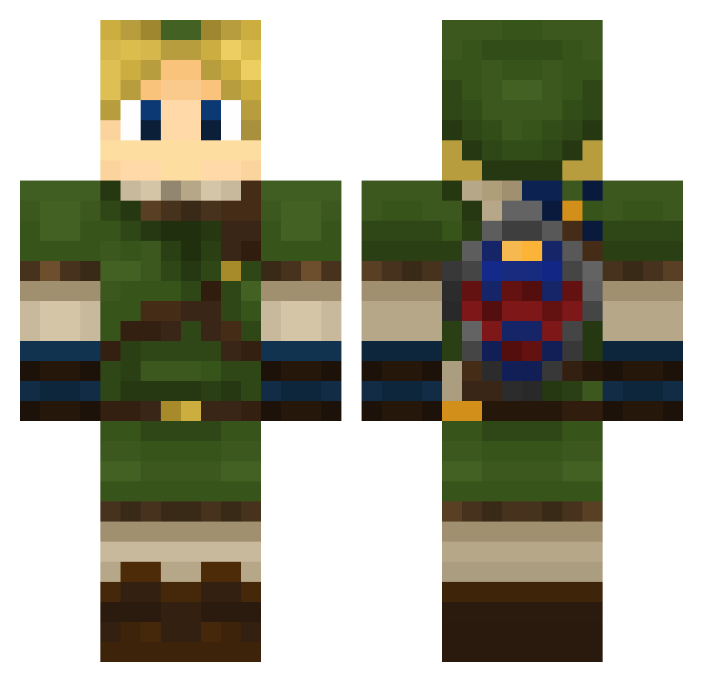 Rained Minecraft skin, front and back view