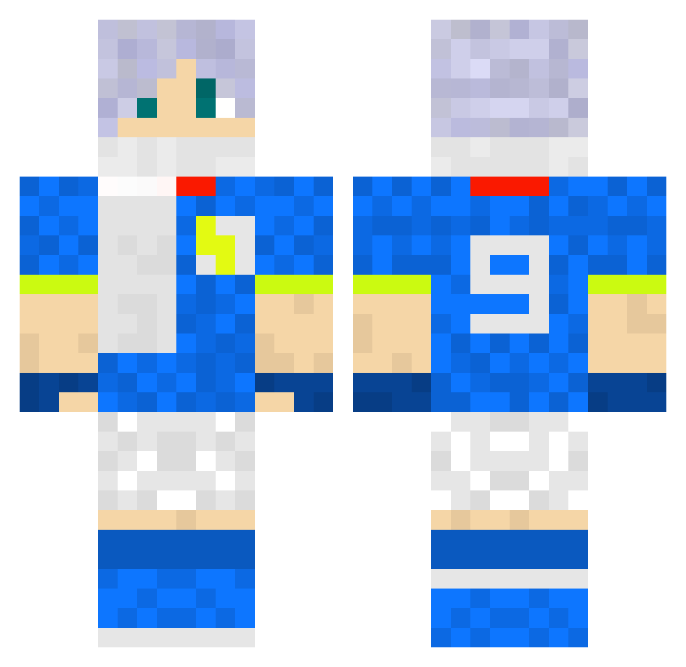 MrNoobby Minecraft skin, front and back view
