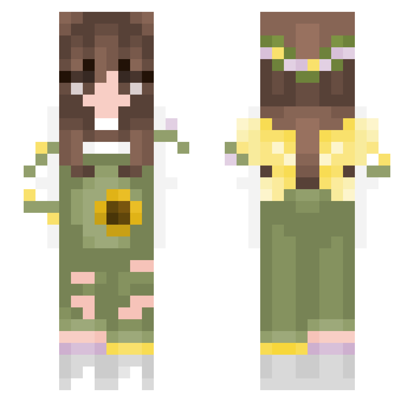 Annabell_Theking Minecraft skin, front and back view