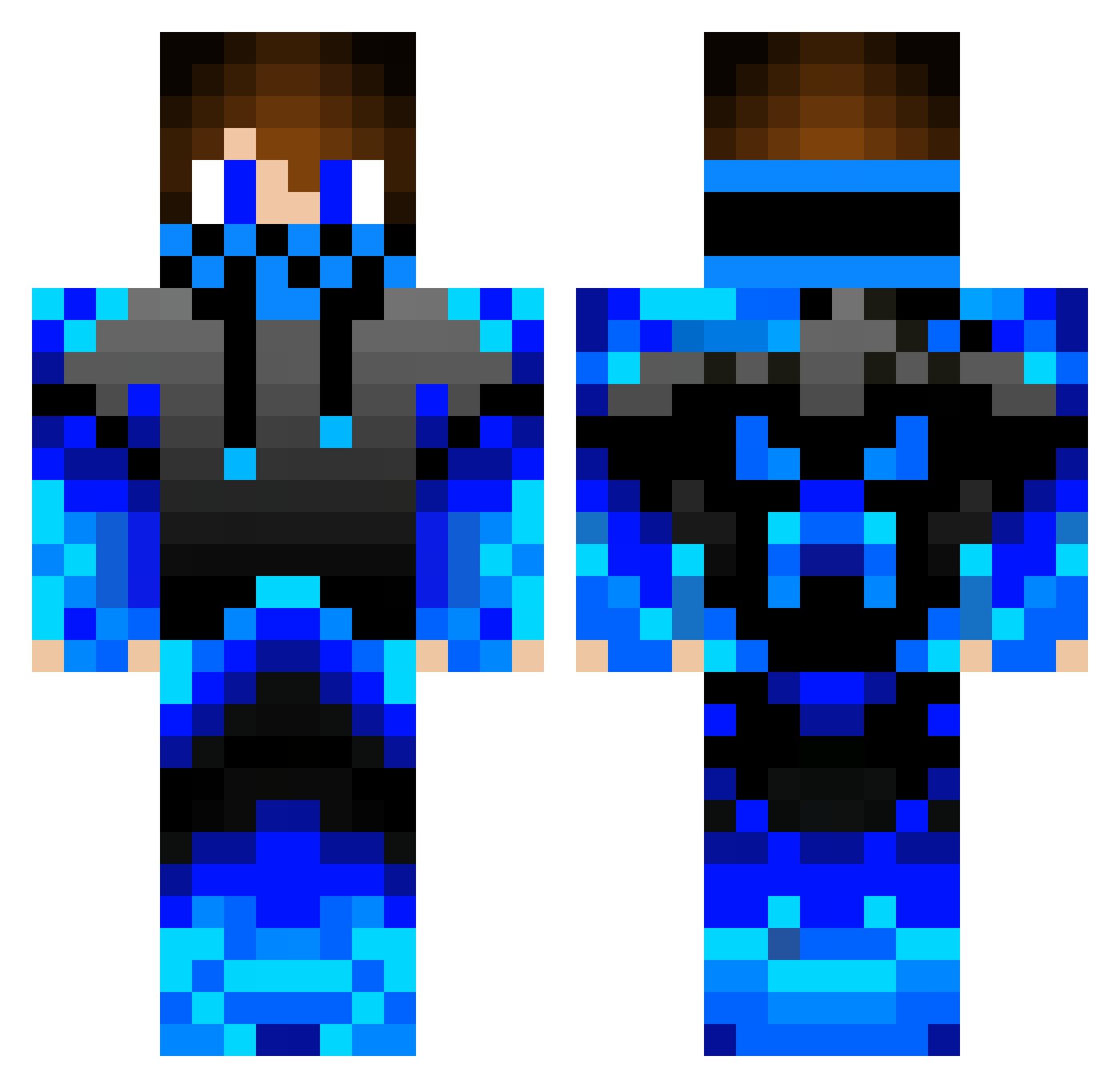 xs27 Minecraft skin, front and back view