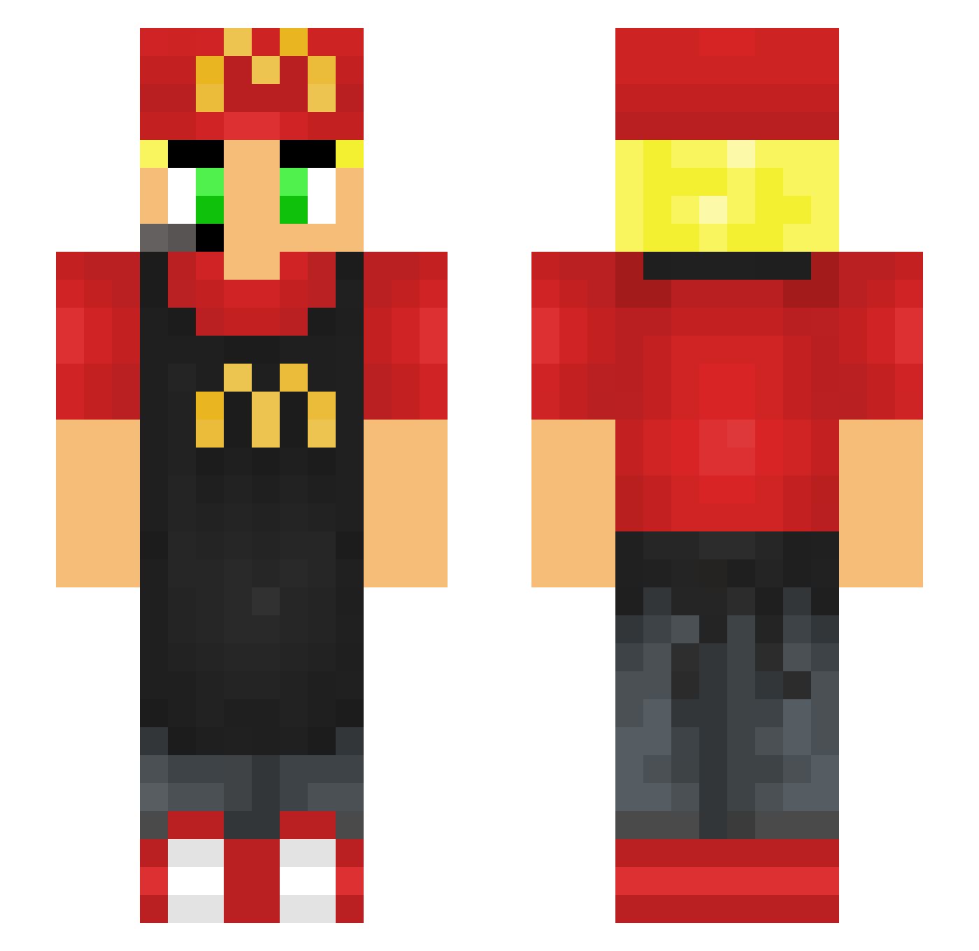 SlackSniper101 Minecraft skin, front and back view