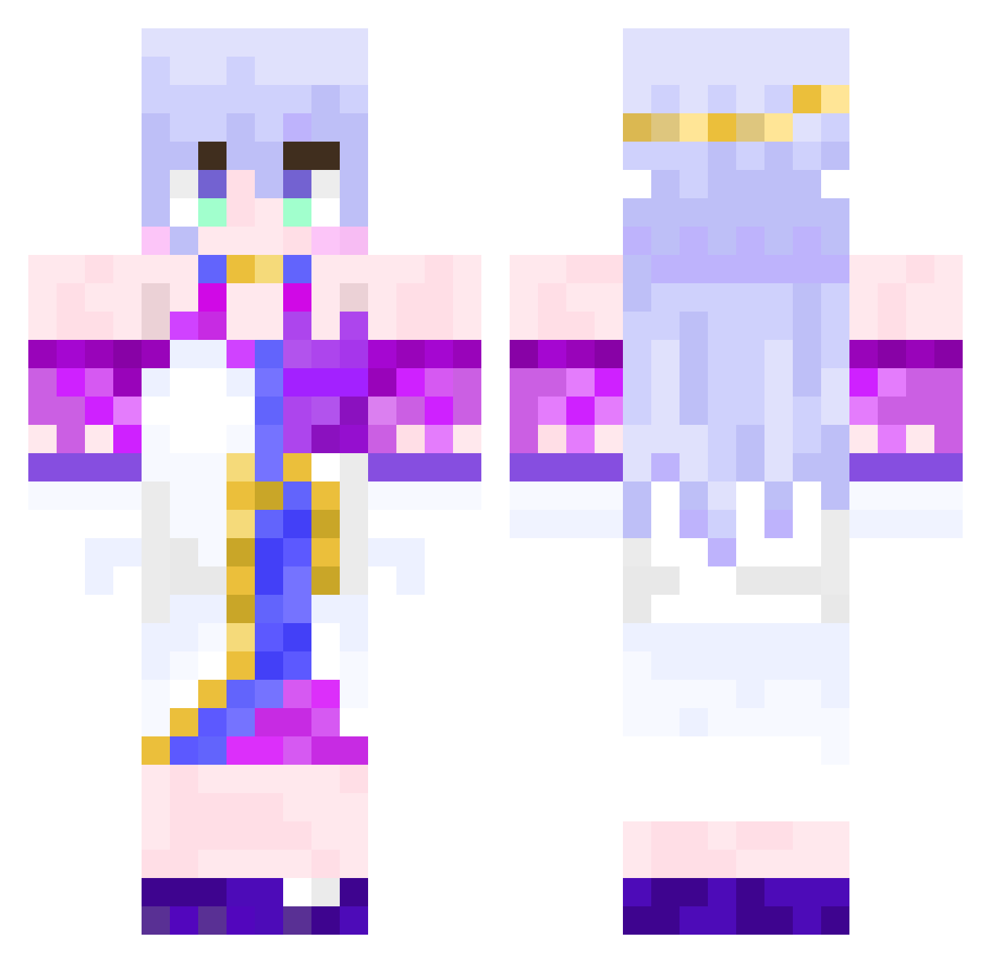 VBAT88 Minecraft skin, front and back view