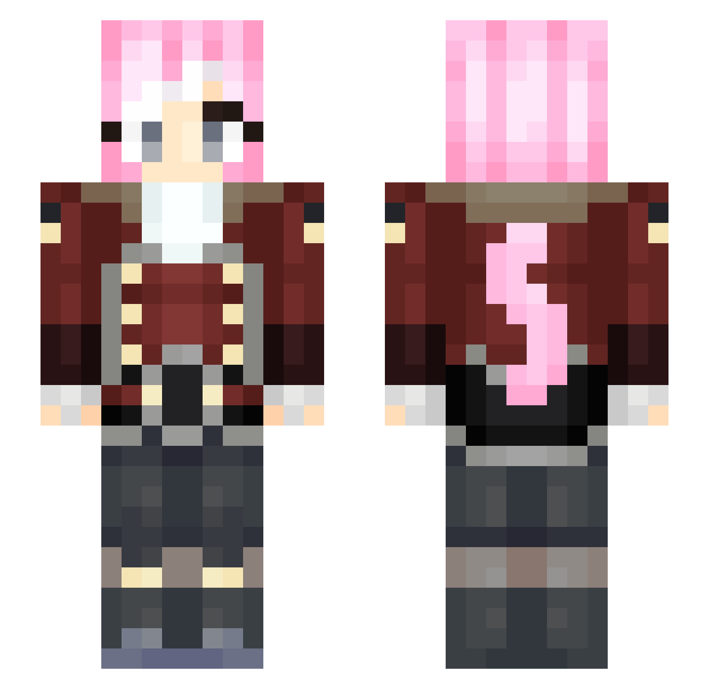 zavc Minecraft skin, front and back view