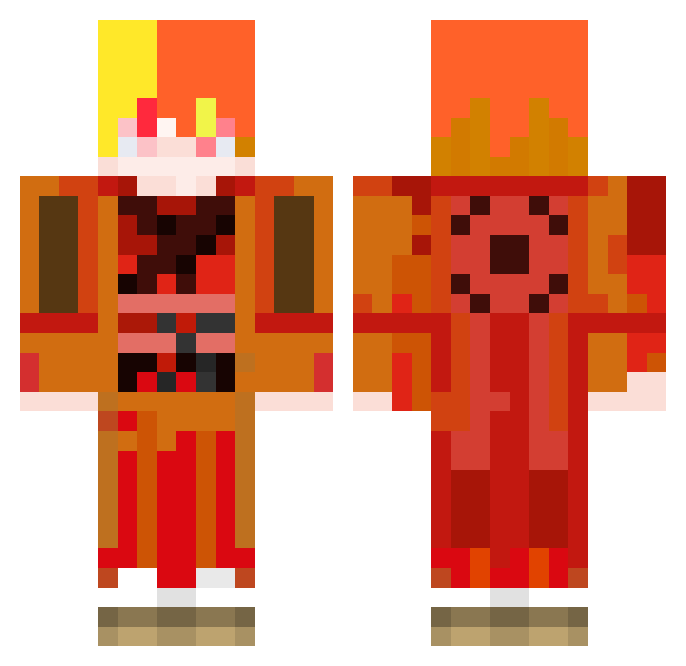 Kokonoe_Suzaku Minecraft skin, front and back view