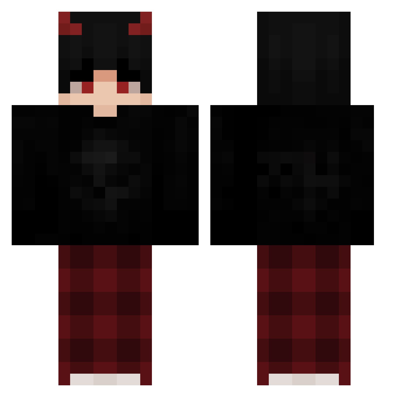GeriiMeow Minecraft skin, front and back view