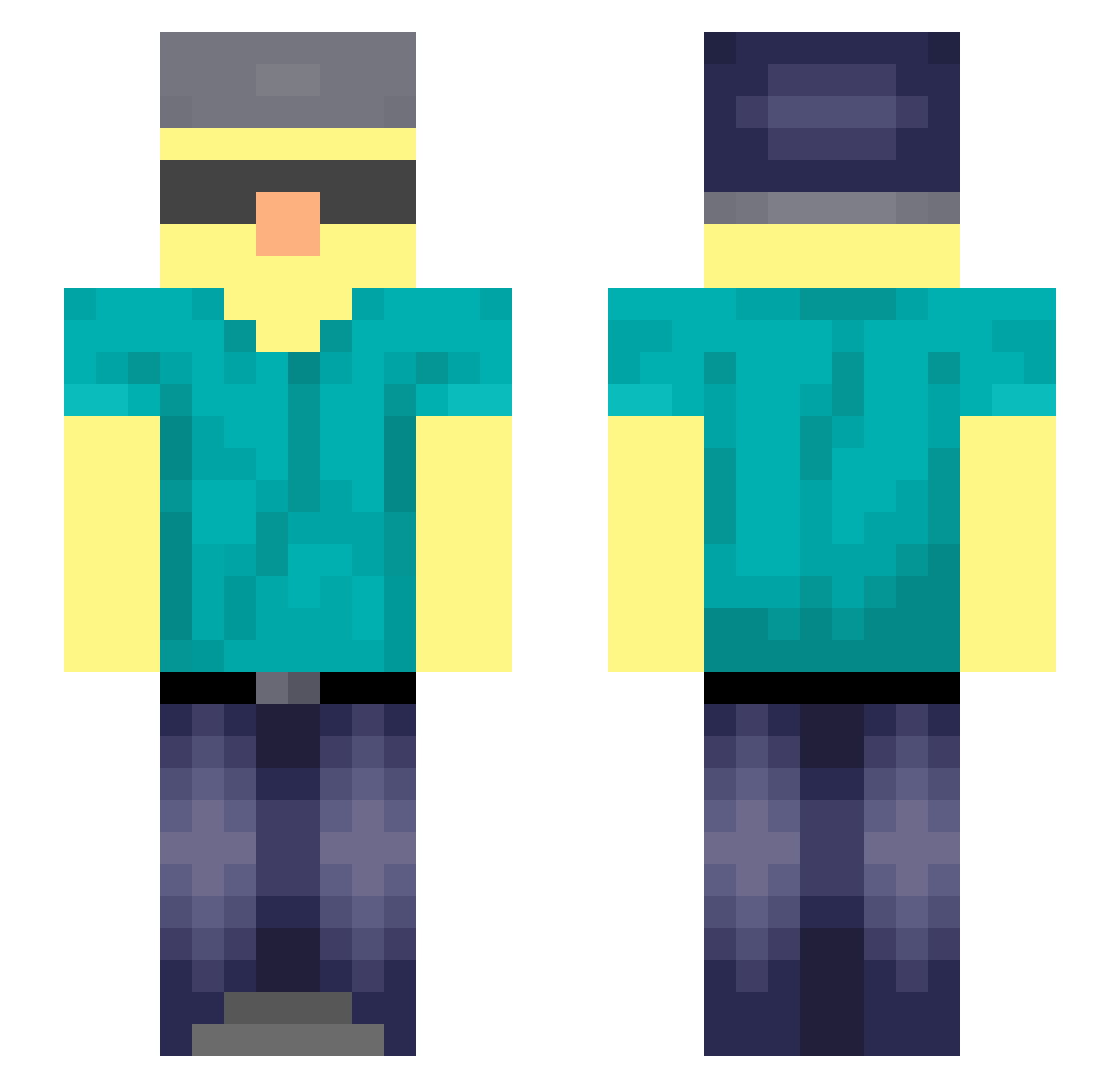 zcoopa Minecraft skin, front and back view