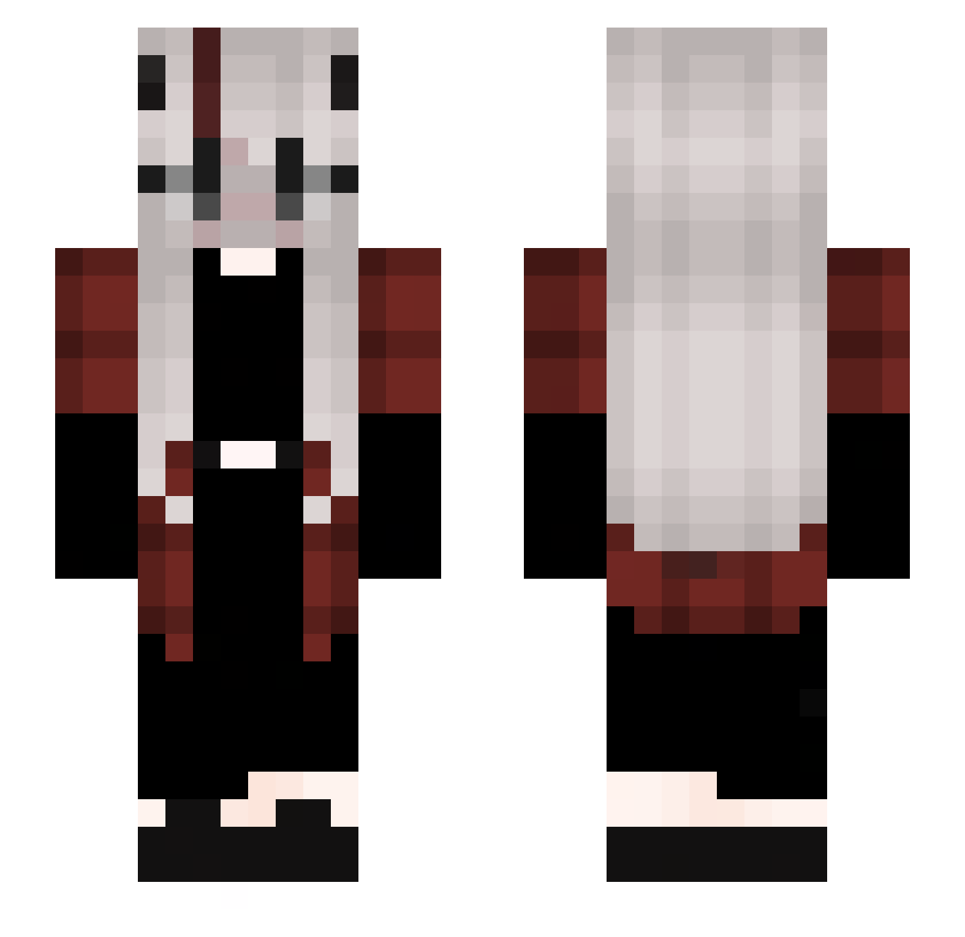 spacefoolz Minecraft skin, front and back view