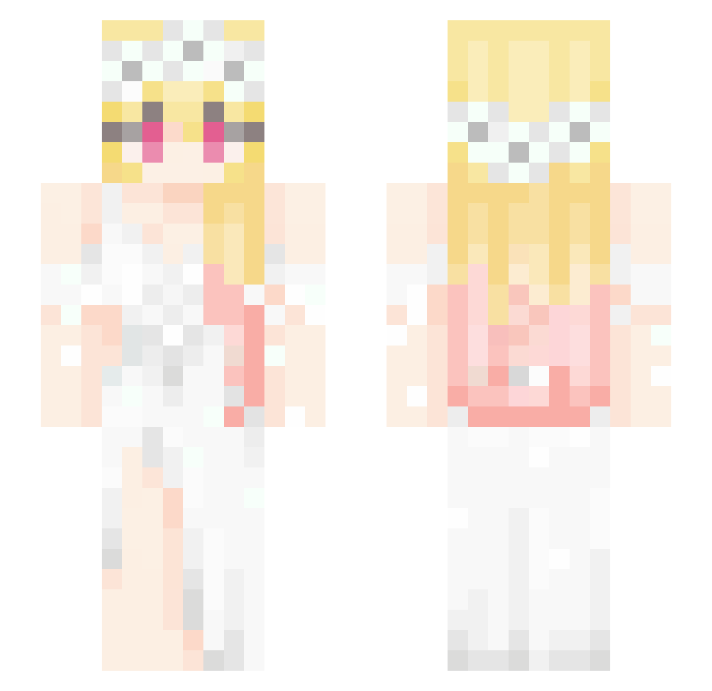 OuObala Minecraft skin, front and back view