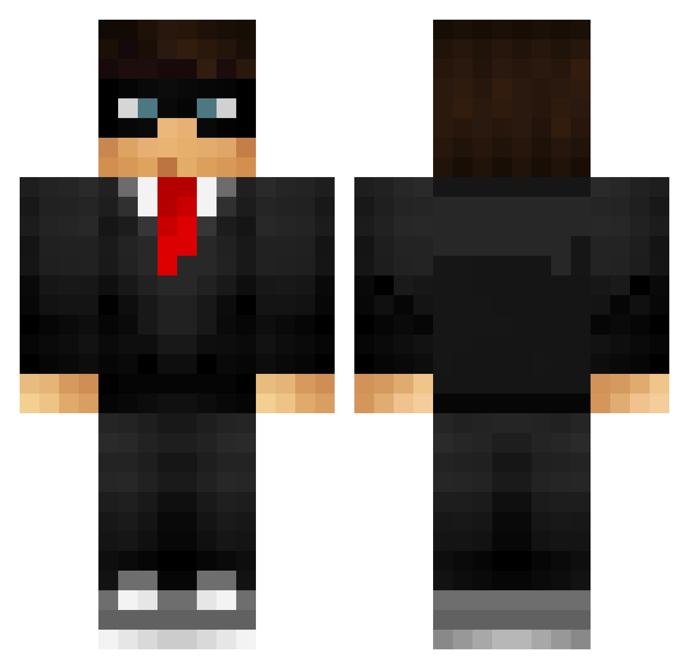 Easyptian Minecraft skin, front and back view