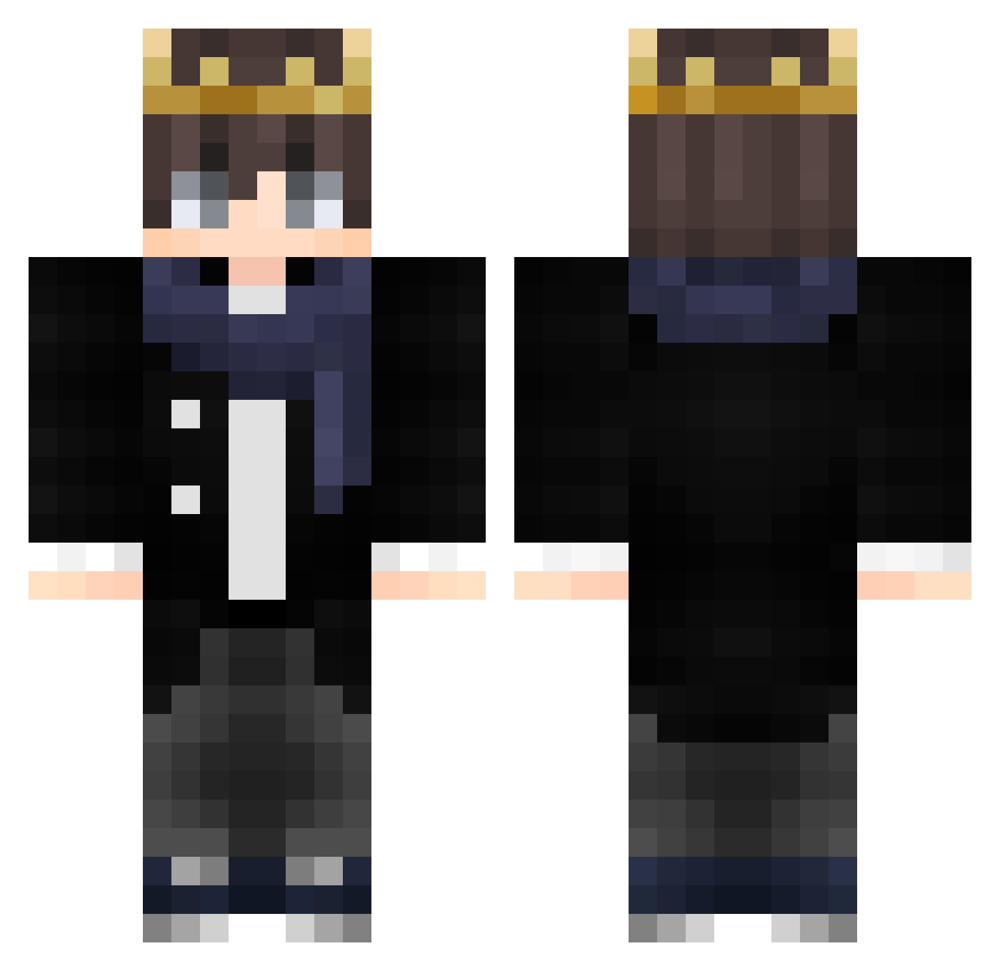 Zar1s Minecraft skin, front and back view