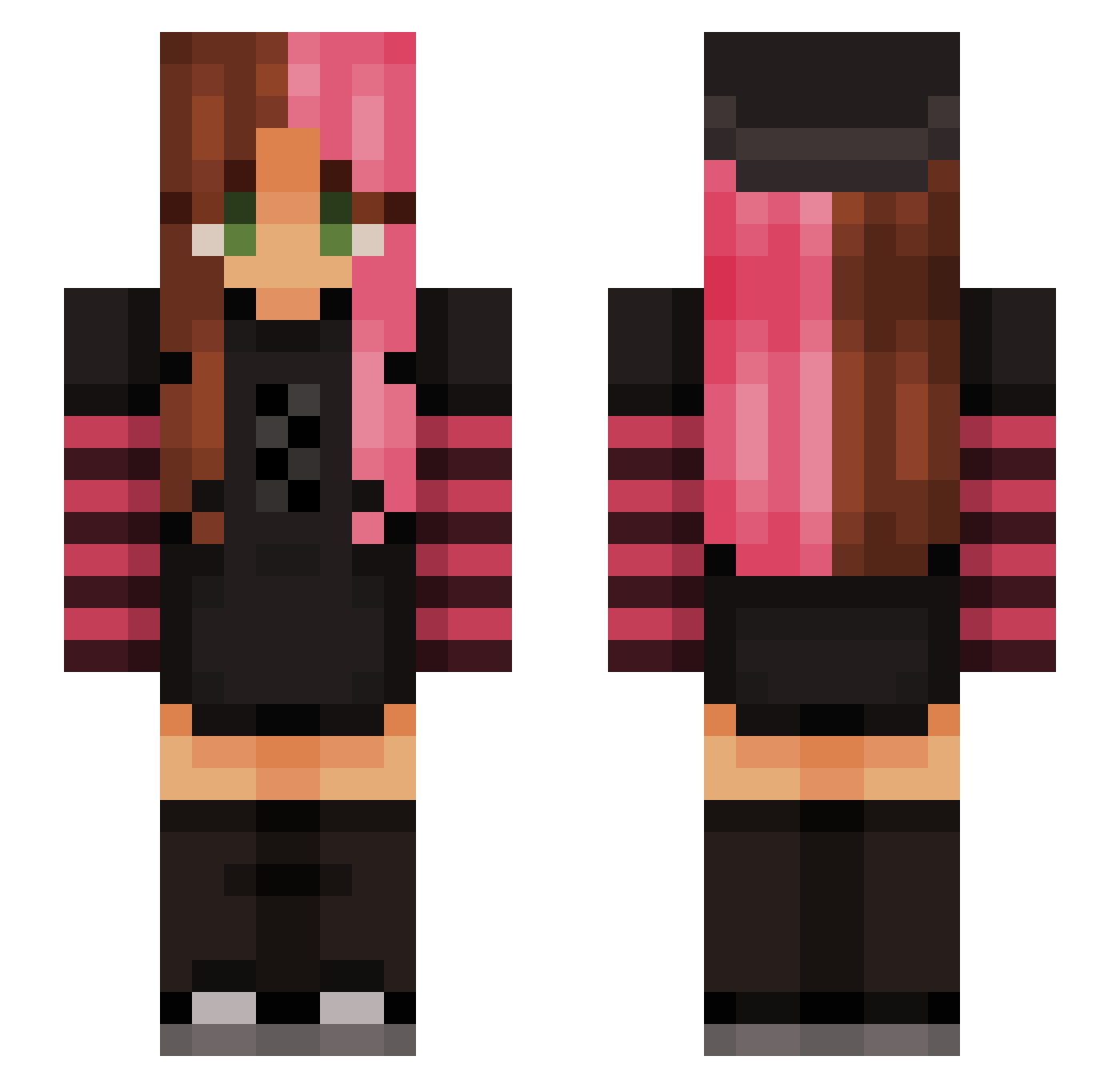Alegnam Minecraft skin, front and back view