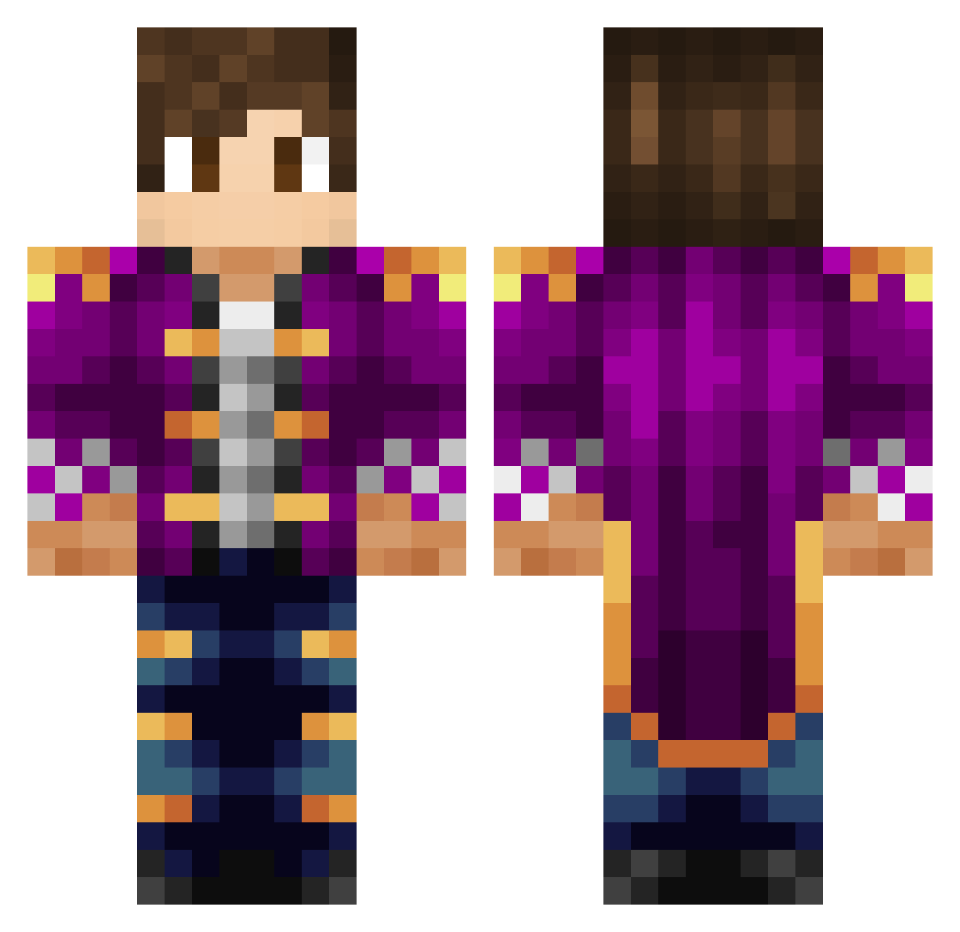 TheLoneWolfJosh Minecraft skin, front and back view
