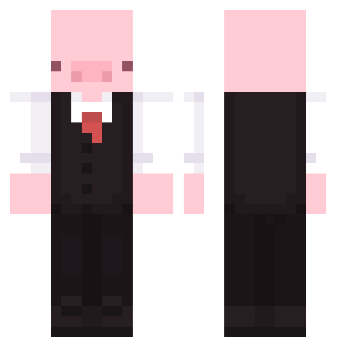 Ryzeqt Minecraft skin, front and back view