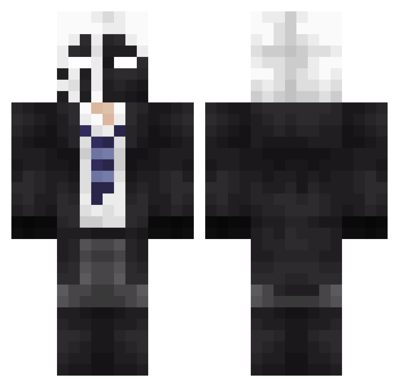 Yartmimic Minecraft skin, front and back view