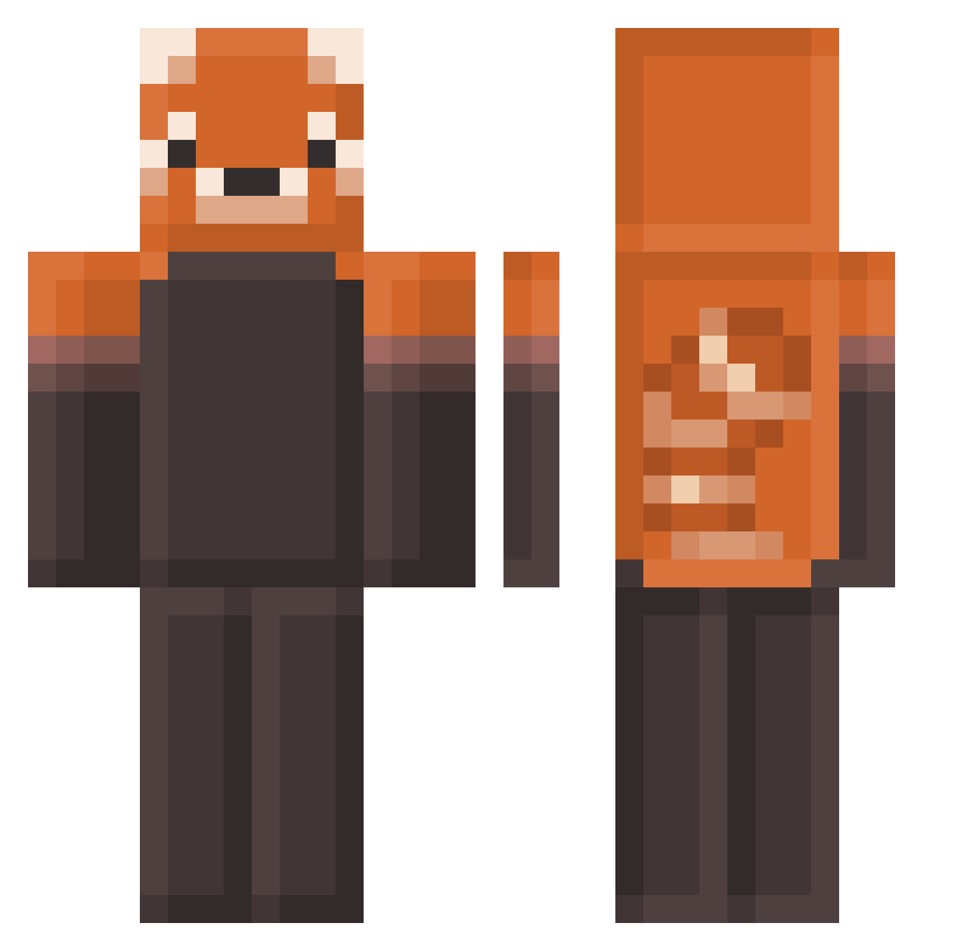 rlackddn123 Minecraft skin, front and back view