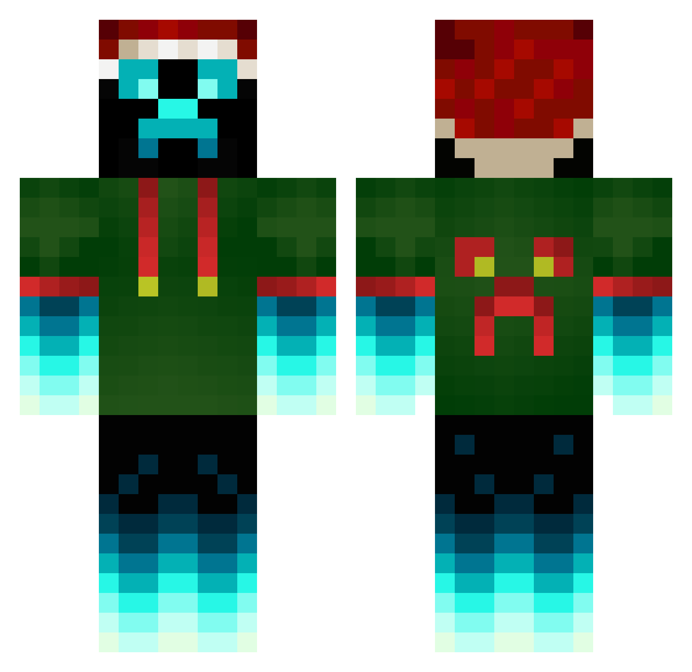 VanBluestar Minecraft skin, front and back view