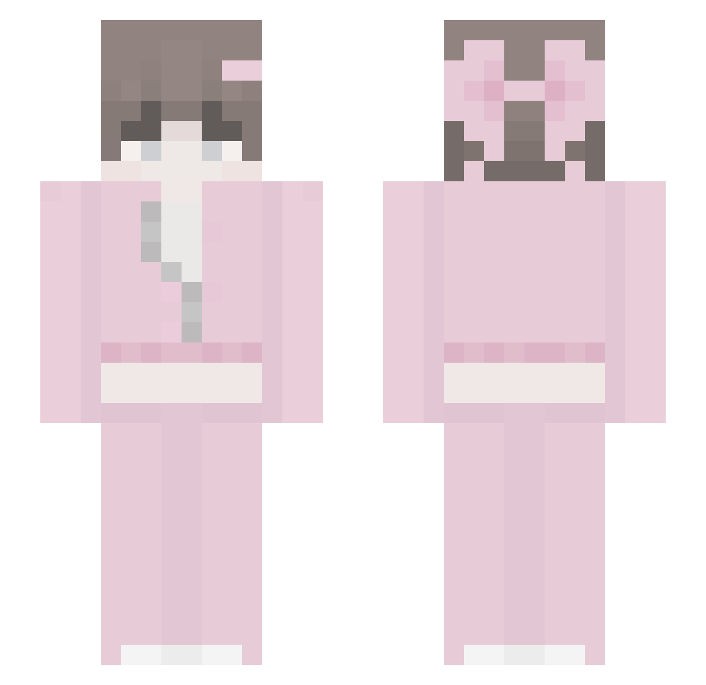 DiamondBoiX Minecraft skin, front and back view