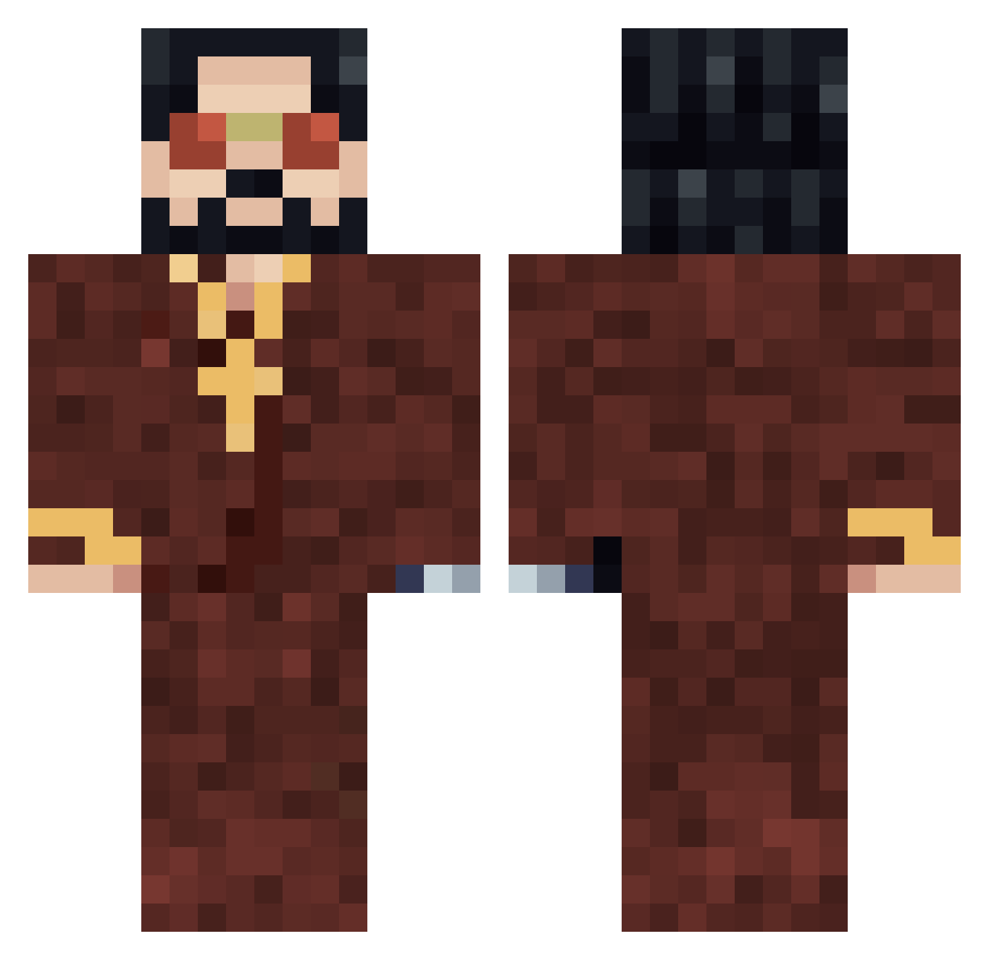 minimajontek Minecraft skin, front and back view