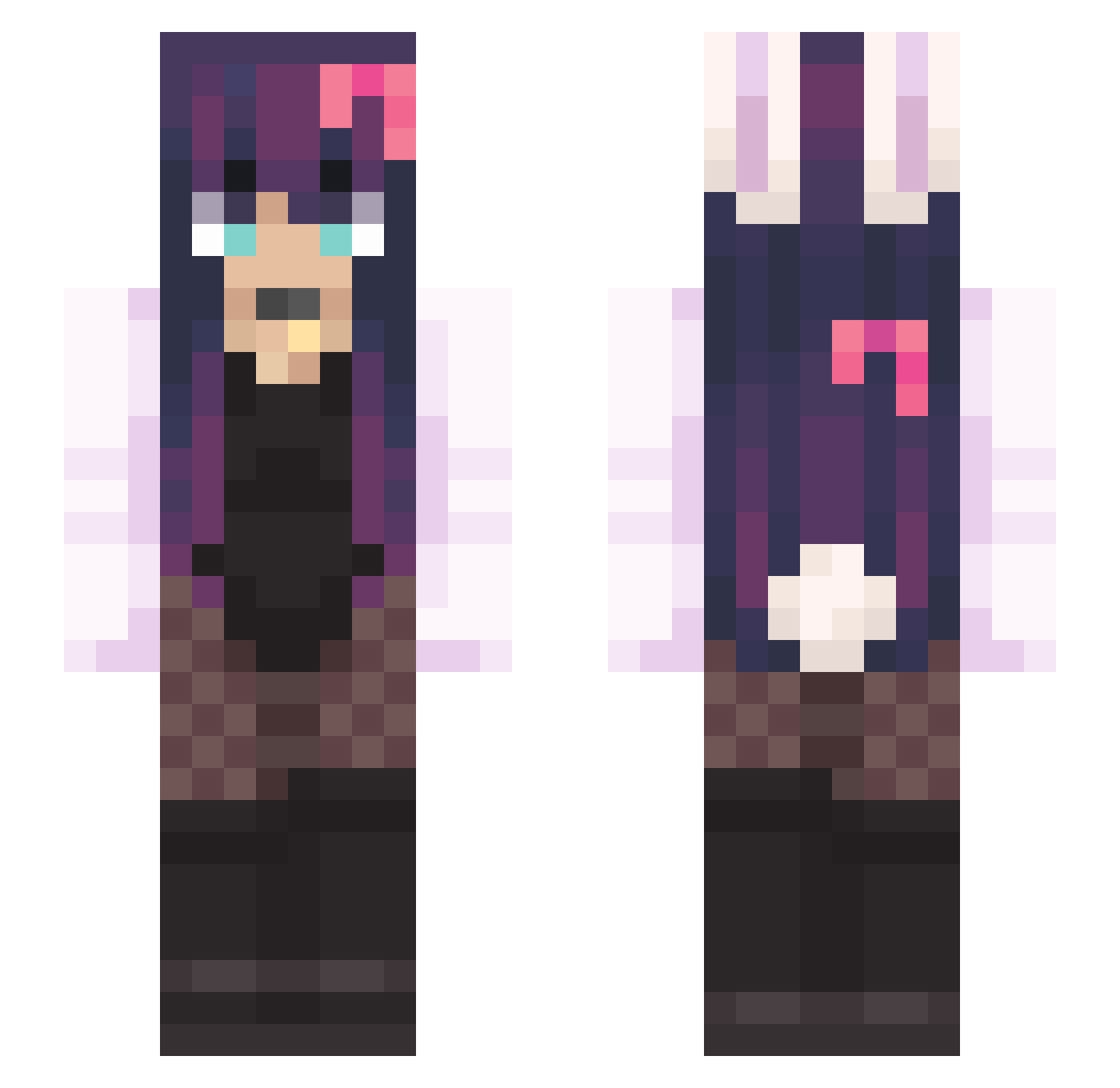 iTMG Minecraft skin, front and back view