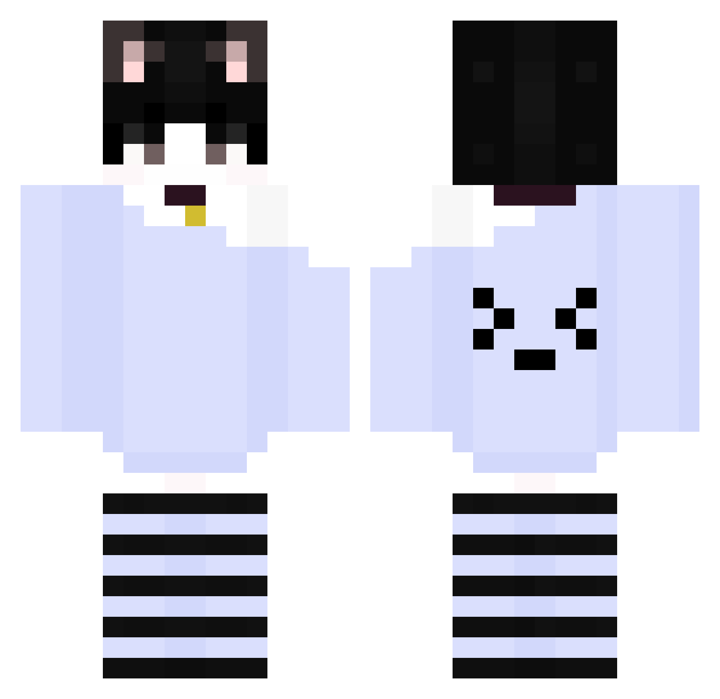Paslauga Minecraft skin, front and back view