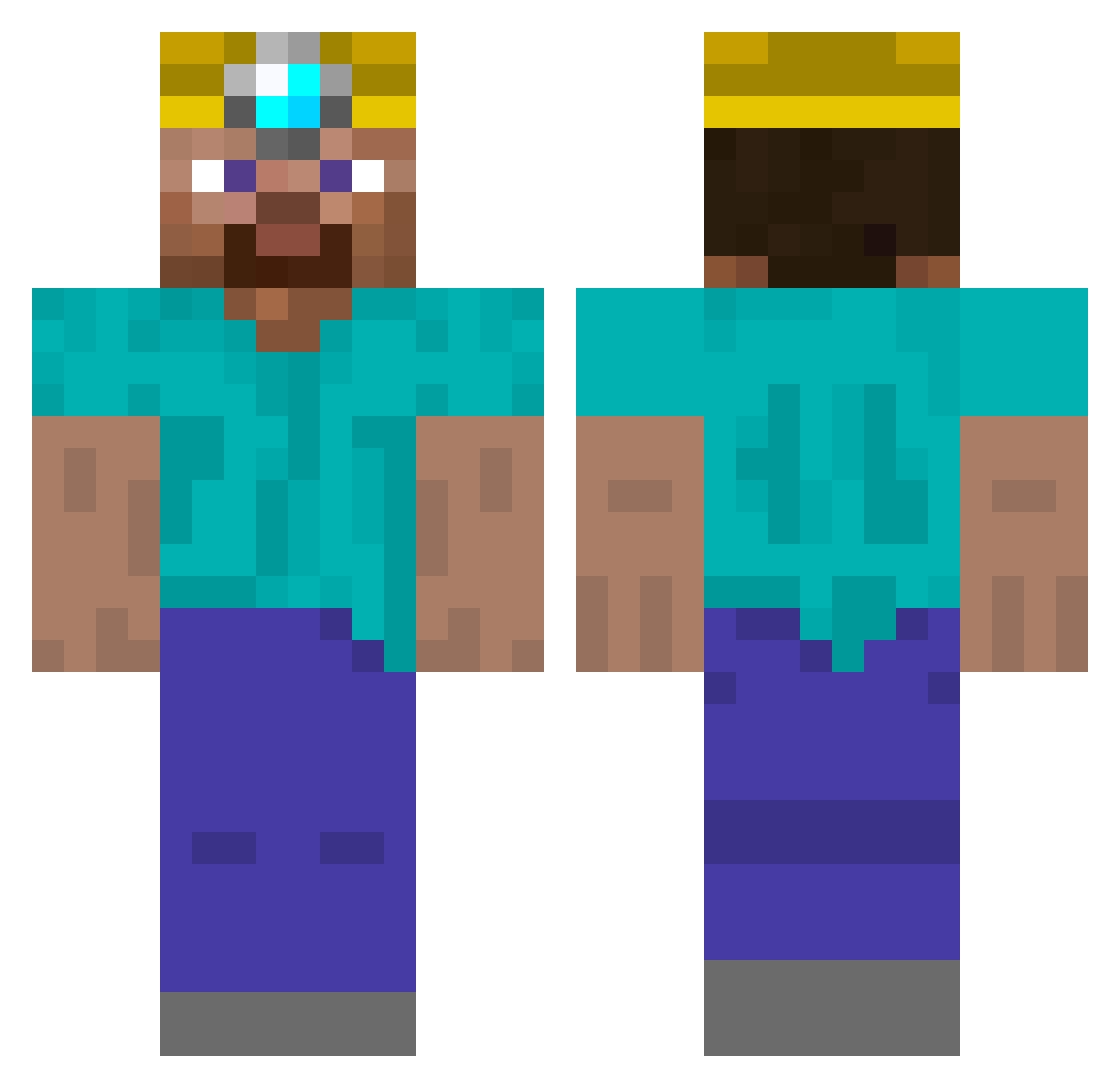 TheJudex Minecraft skin, front and back view